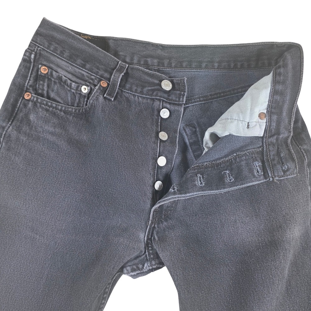 Vintage Levis 501 Black Jeans Made in USA 1999 W30 L30 Wash 0660 Button Fly